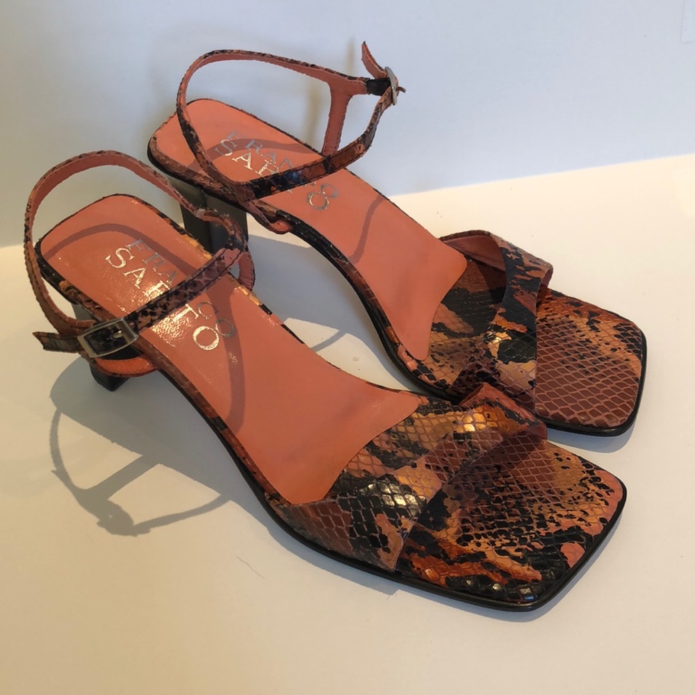Franco Sarto Salmon Snake Skin patterned Heels